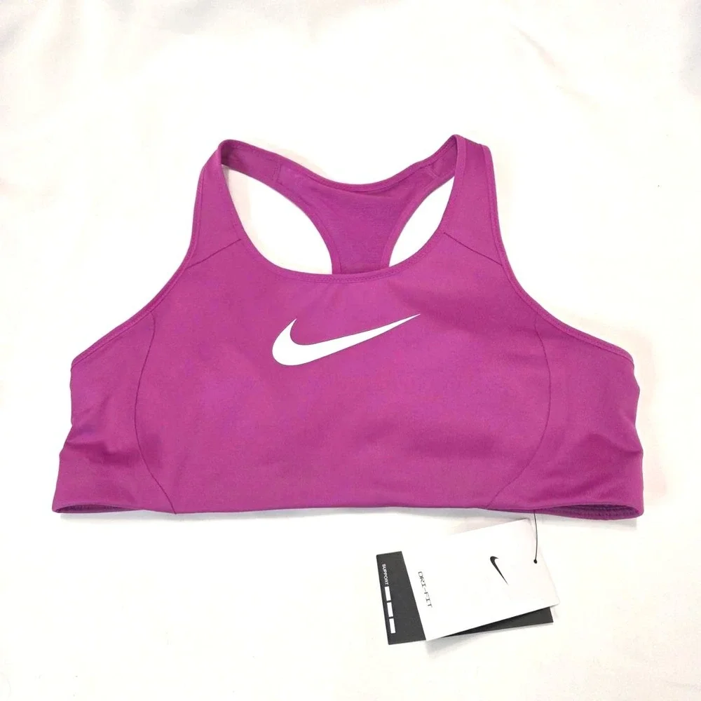 Nike Dri-FIT‎ Medium Support Sports Bra XL Training Mesh Back Hot Pink Gym NWT